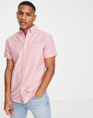 Jack & Jones Essentials oxford shirt short sleeves in pink