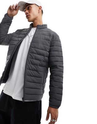 Jack & Jones Essentials padded jacket in matte dark grey  - ASOS Price Checker