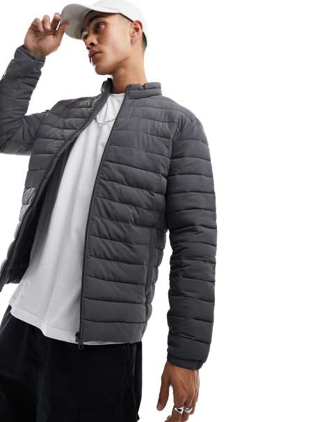 Jack & Jones Essentials padded jacket in matte dark grey  - view 1