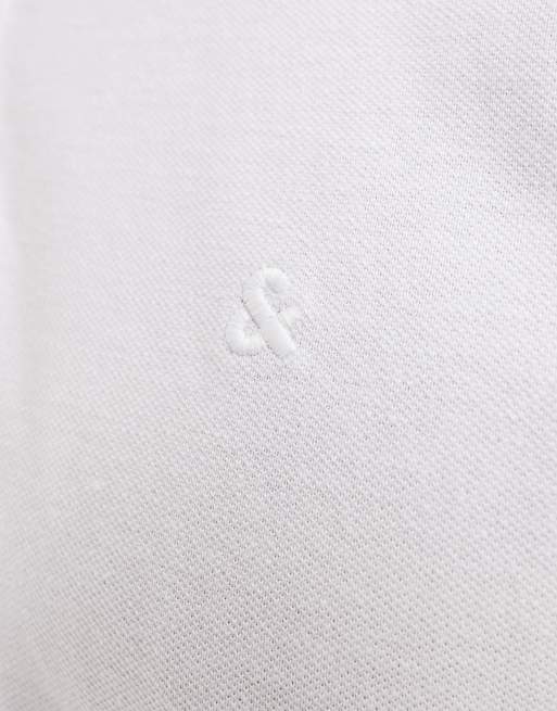 Jack & Jones Essentials - Polo con logo in piqué slim bianca, 3 di 4