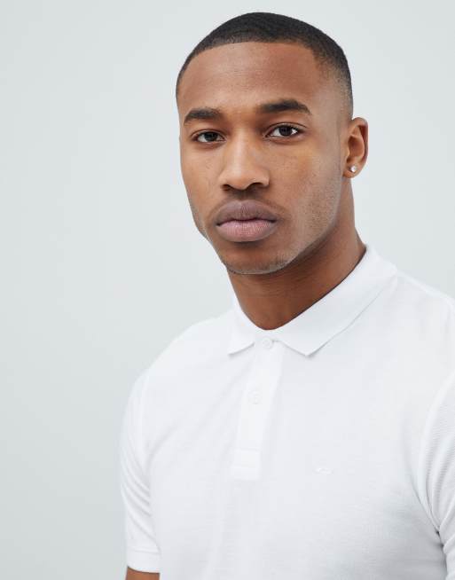 Jack & Jones Essentials - Polo con logo in piqué slim bianca, 3 di 4