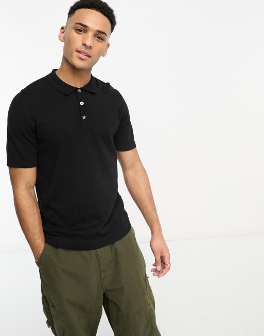 Jack & Jones - Essentials - Polo en maille - Noir