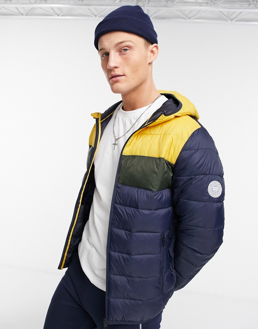 Jack & Jones Essentials Puffer Jacket With Hood In Yellow