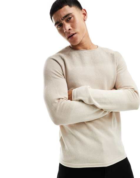 Jack & Jones – Essentials – Pullover in Beige mit Farbverlaufdesign - view 1