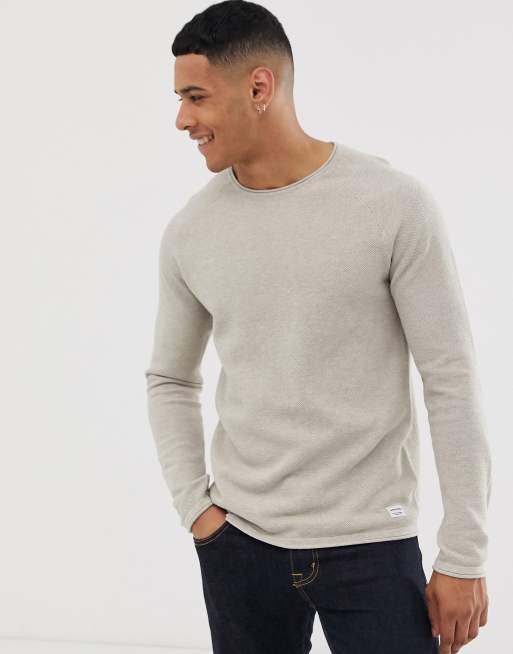 Jack & Jones Essentials raglan sleeve knitted crew neck jumper ASOS