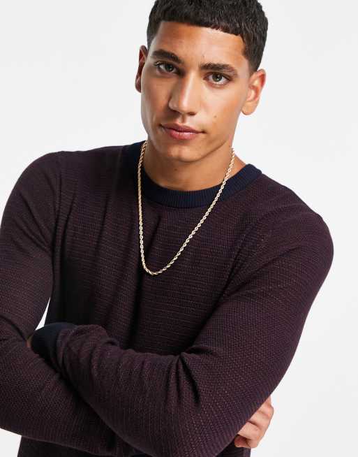 Jack & Jones – Essentials – Röd och marinblå, smalrandig tröja, 2 av 4