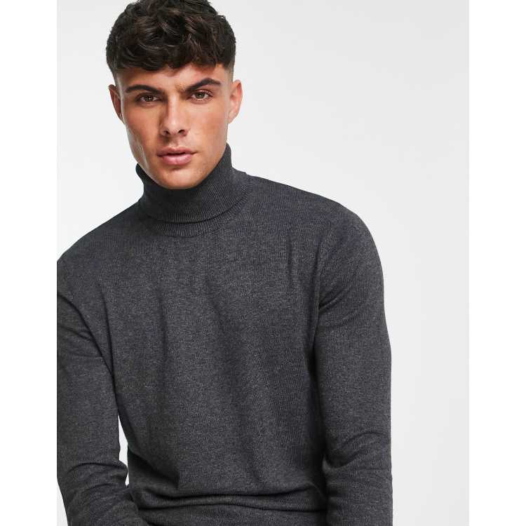 Dark grey roll hot sale neck