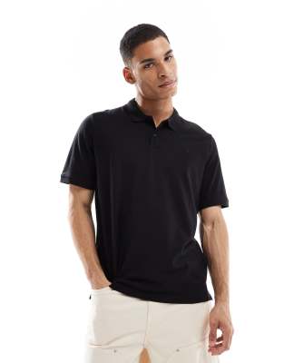 Essentials - Schmal geschnittenes Pikee-Polohemd mit Logo in Schwarz Schwarz XL