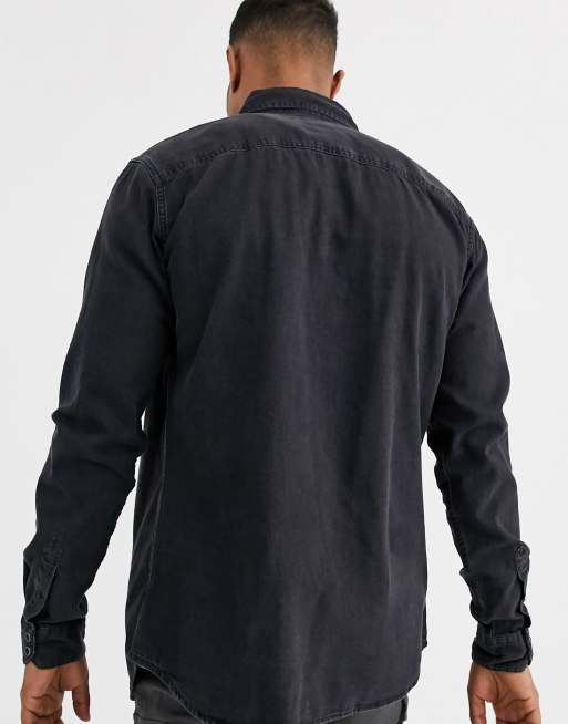Jack & Jones – Essentials – Schwarzes Jeanshemd, 2 von 4