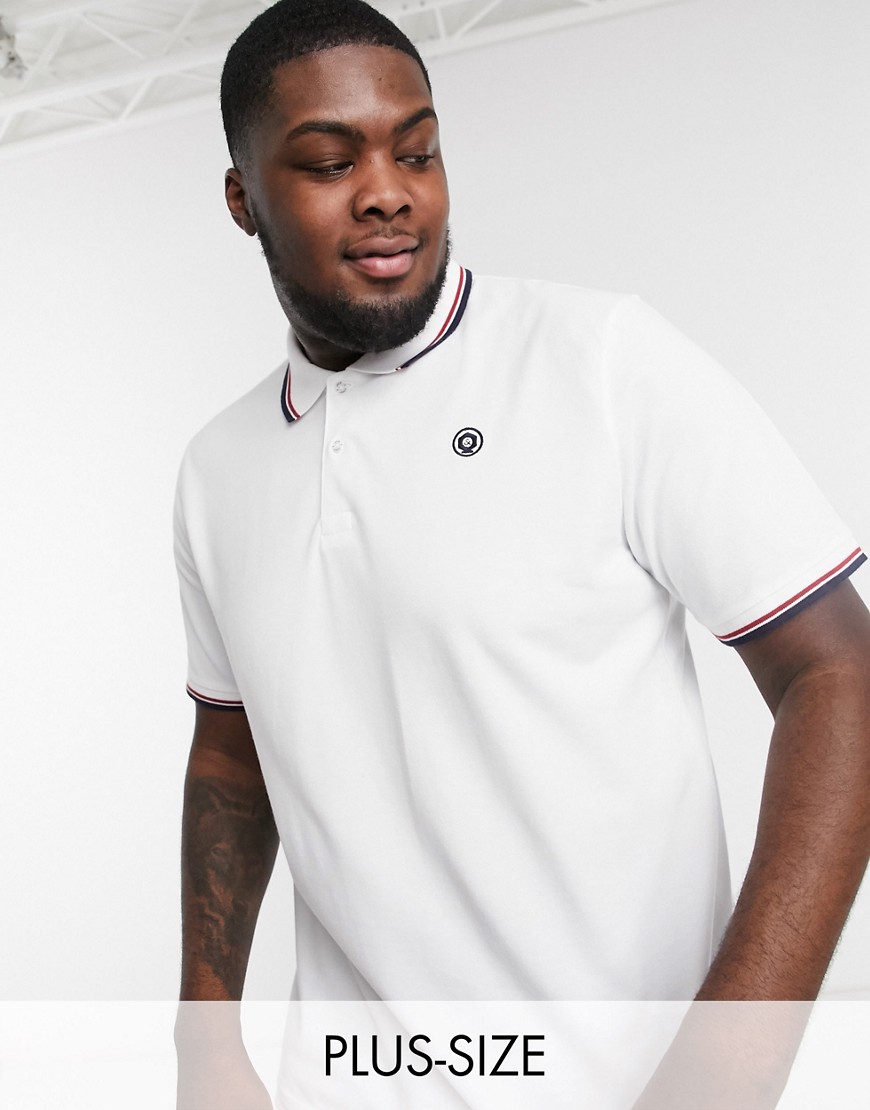 Jack & Jones Essentials - Slim Fit - Hvid polo med farvet kant og logo