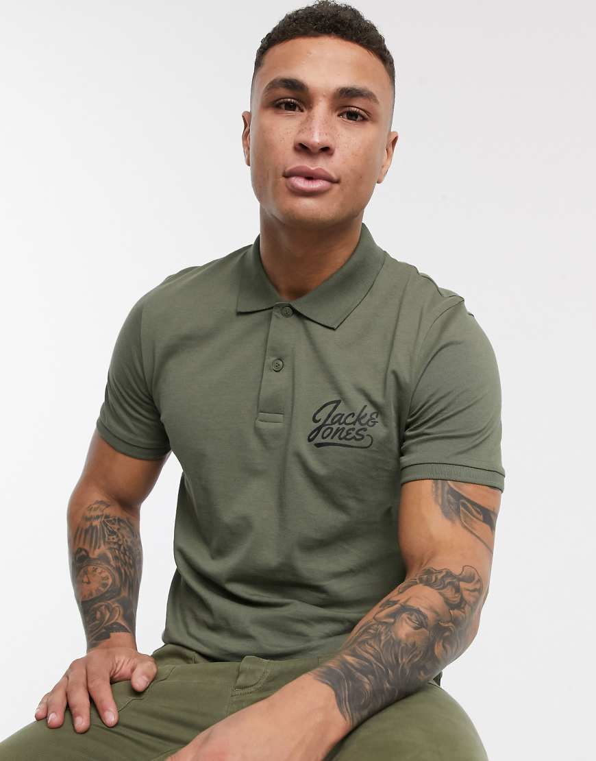 Jack /& Jones Originals Move Polo Top Dusty Olive