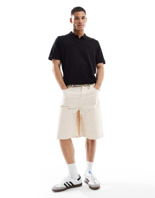 Jack & Jones Essentials slim fit pique logo polo in black
