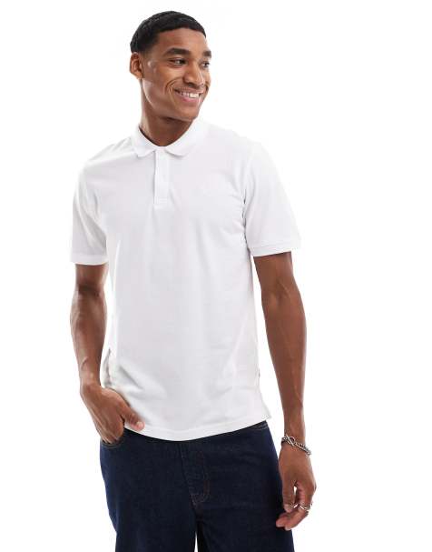 Jack & Jones - Essentials - Slim-fit piqué poloshirt met logo in wit - view 1
