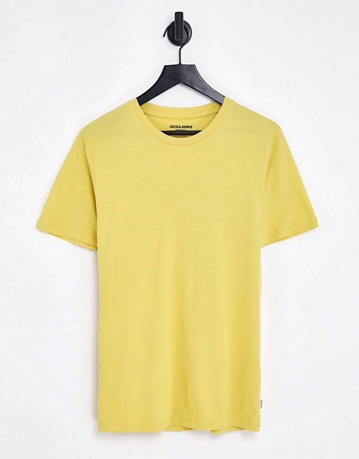 Jack & Jones Essentials - Slim-fit T-shirt in mistig geel