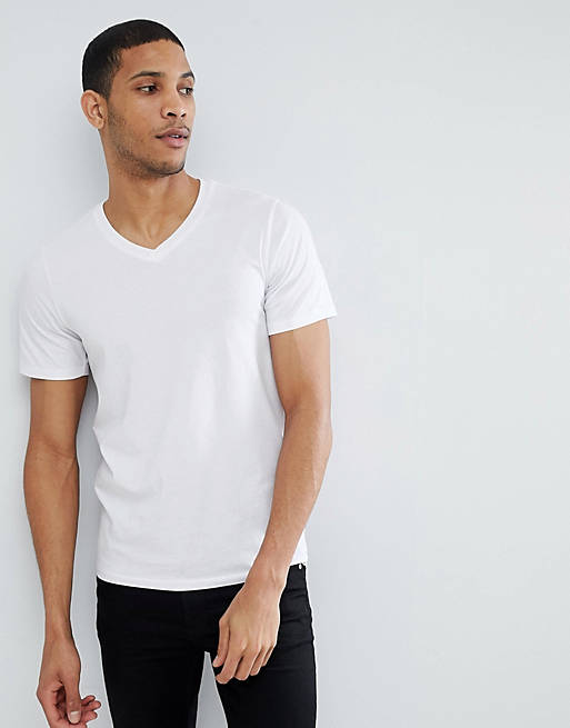 Productivity Insulate teach Jack & Jones Essentials slim fit v-neck t-shirt in white | ASOS