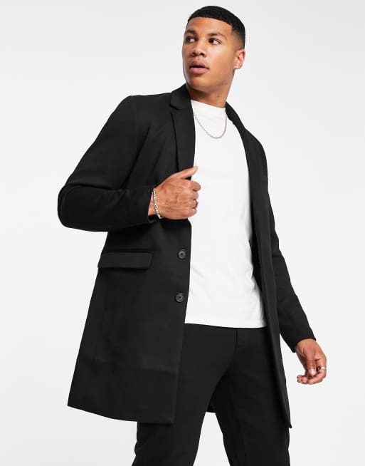 Jack & Jones - Essentials - Sort polo-overfrakke i jersey