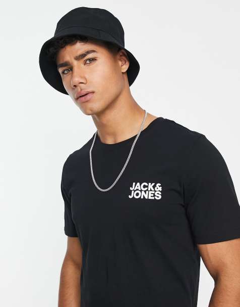 Jack & Jones Essentials - sort t-shirt med brystlogo - view 1