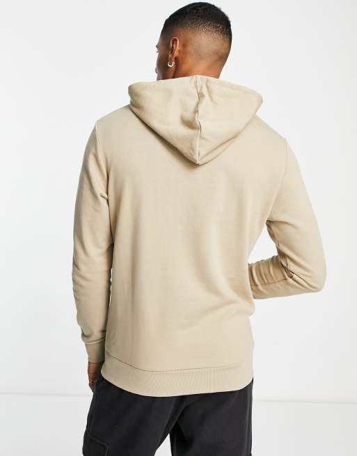 Jack & Jones Originals embroidered logo hoodie in chocolate