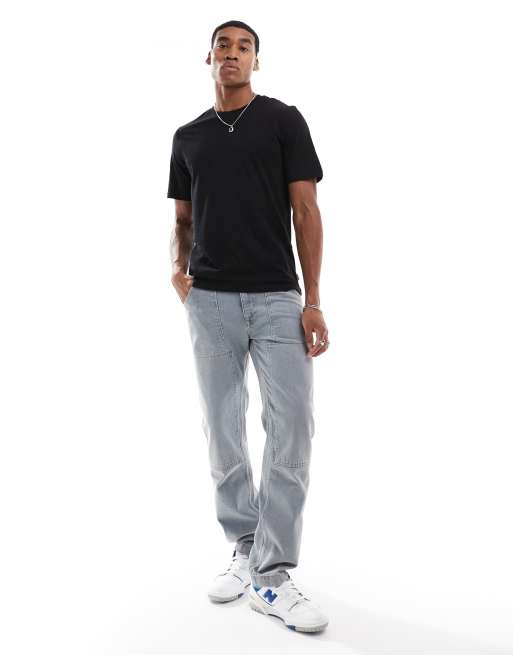 Jack & Jones Essentials – Svart t-shirt i bomull med rund halsringning , 3 av 4