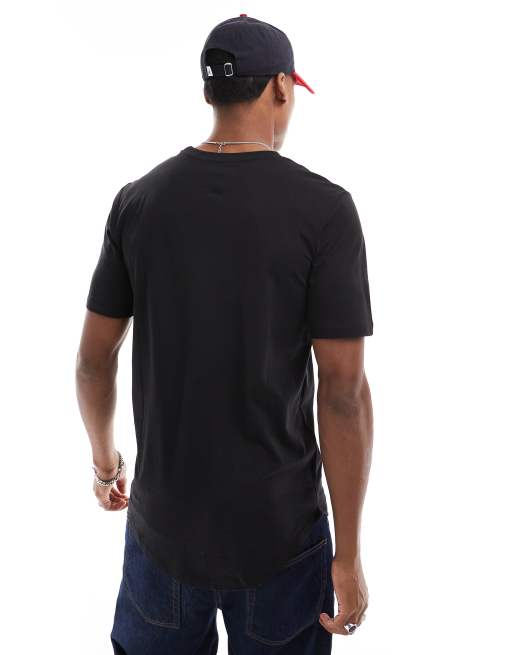 Jack & Jones Essentials – Svart t-shirt i lång modell med rundad nederkant, 4 av 4