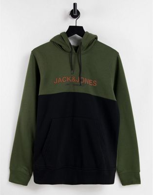 Sweats à capuche Jack & Jones - Essentials - Sweat à capuche color block - Kaki