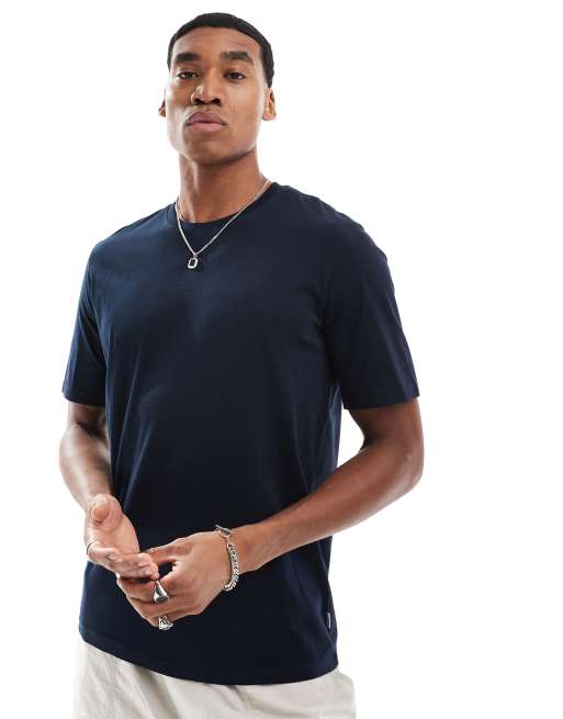 Jack & Jones Essentials – T-Shirt aus Baumwolle in Marineblau mit Rundhalsausschnitt – NAVY, 4 von 4
