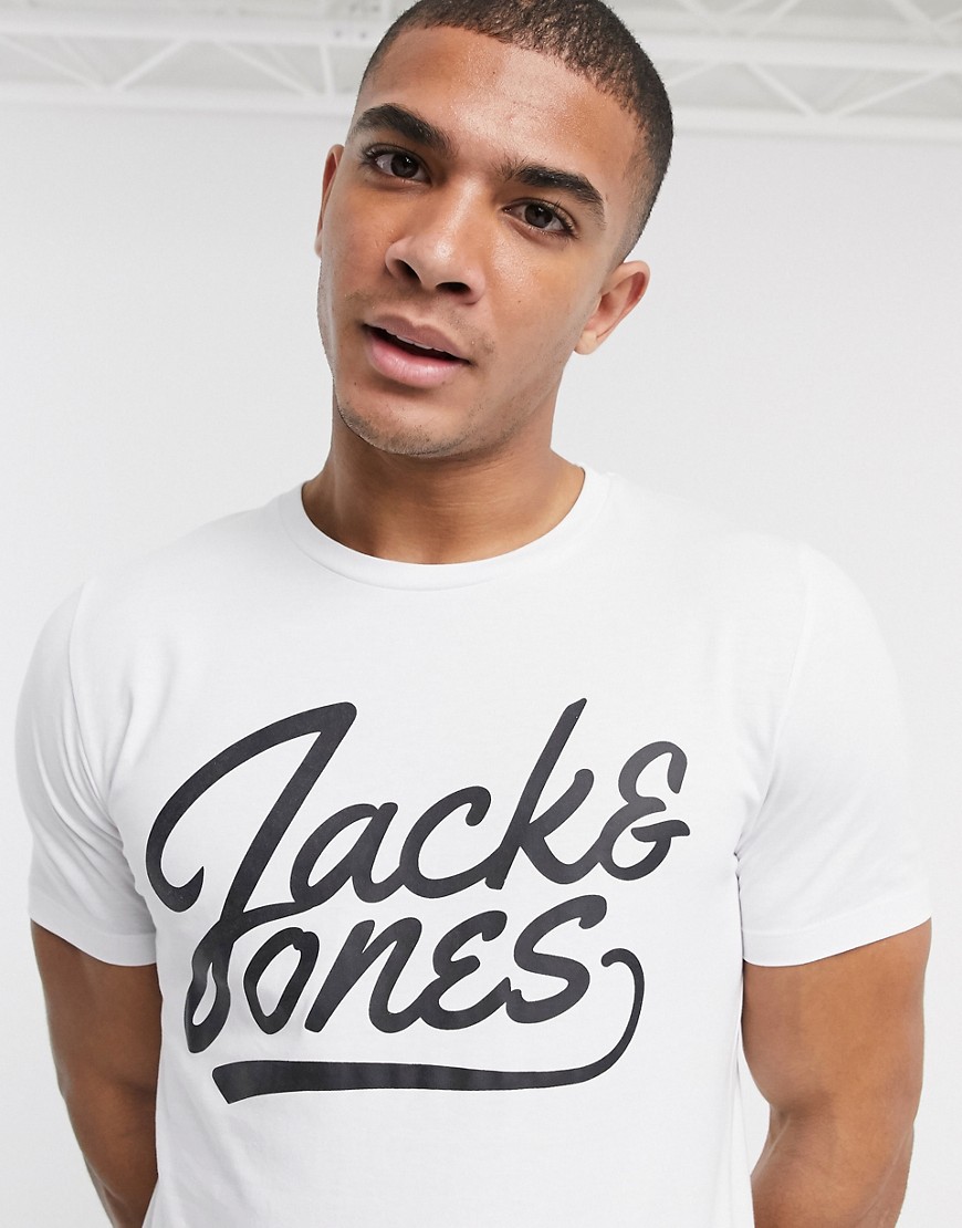 Jack & Jones - Essentials - T-shirt con logo a scritta-Bianco