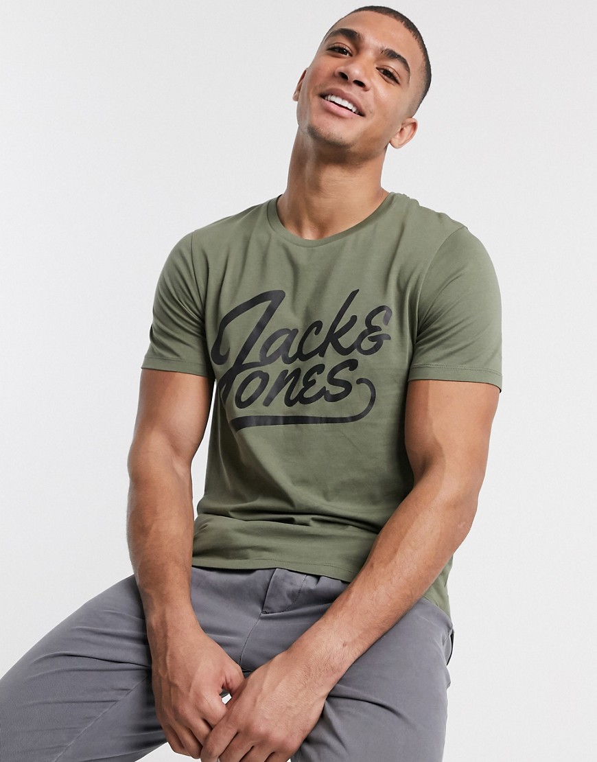 Jack & Jones - Essentials - T-shirt con logo a scritta-Verde