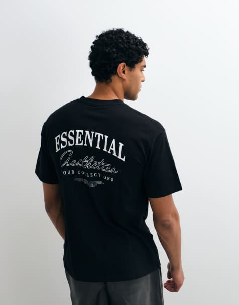 Jack & Jones essentials T-shirt con stampa sul retro nera - view 1