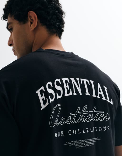 Jack & Jones essentials T-shirt con stampa sul retro nera, 3 di 5