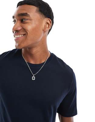 Jack & Jones - Essentials - T-shirt en coton à col ras de cou - Bleu marine - NAVY