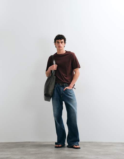 Jack & Jones essentials t-shirt in burgundy, 2 of 5