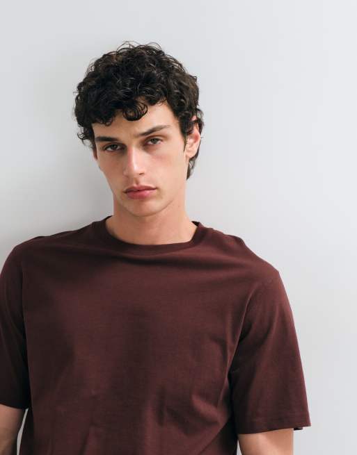 Jack & Jones essentials t-shirt in burgundy, 3 of 5