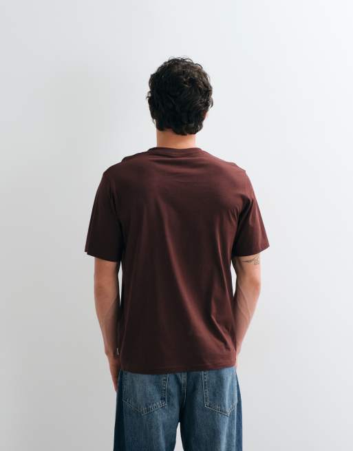 Jack & Jones essentials t-shirt in burgundy, 5 of 5