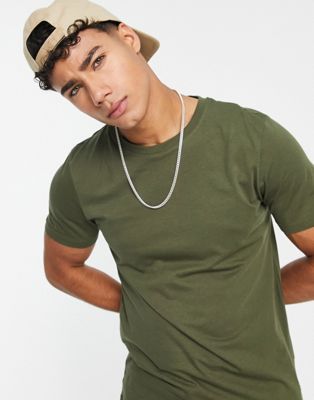 Jack & Jones Essentials t-shirt in cotton with crew neck in khaki - MGREEN - ASOS Price Checker
