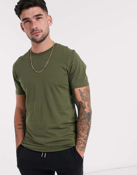 Jack & Jones Essentials t-shirt in cotton with crew neck in khaki