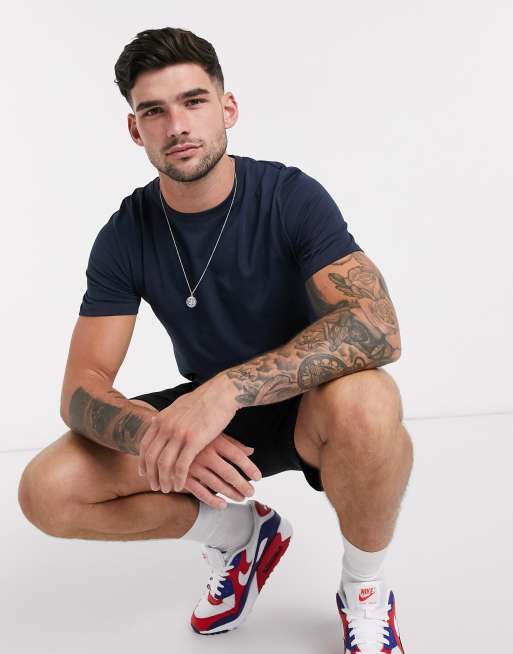 Jack & Jones Essentials t-shirt in cotton with crew neck in navy - NAVY, 4 of 4