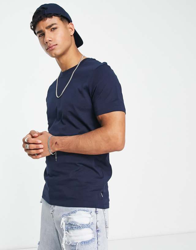 Jack & Jones Essentials t-shirt in cotton with crew neck in navy