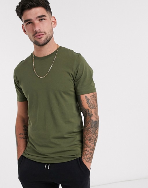 Jack & Jones Essentials t-shirt in cotton with crew neck in khaki