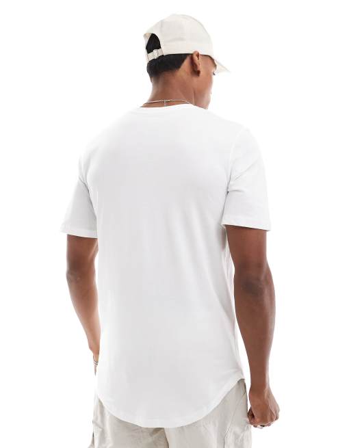 Jack & Jones - Essentials - T-shirt long à ourlet arrondi - Blanc, 4 de 4