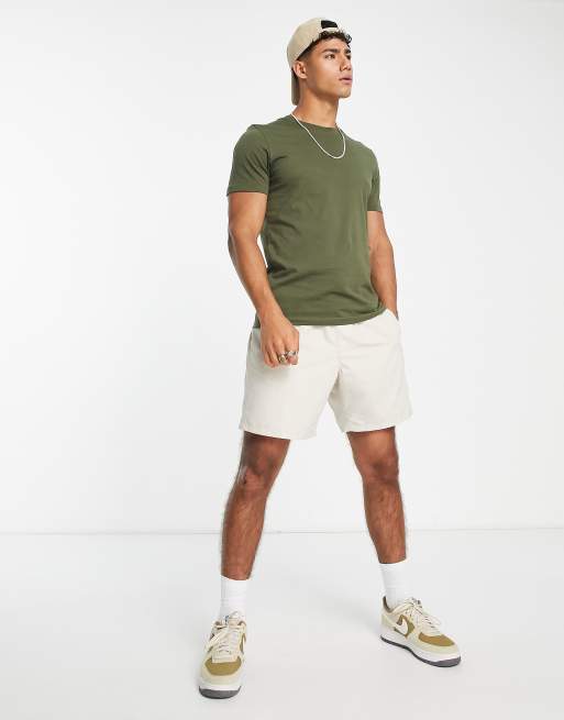 Jack & Jones essentials T-shirt med rund hals i bomuld i khaki grøn, 4 af 4