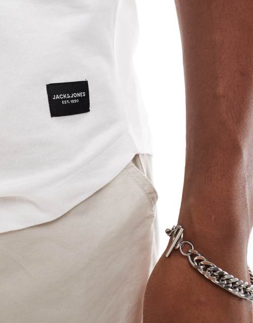 Jack & Jones Essentials - T-shirt met lange pasvorm en ronde zoom in wit, 3 van 4