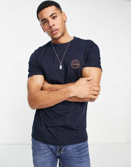 Jack & Jones Essentials - T-shirt met logoprint op de borst in marineblauw , 3 van 4