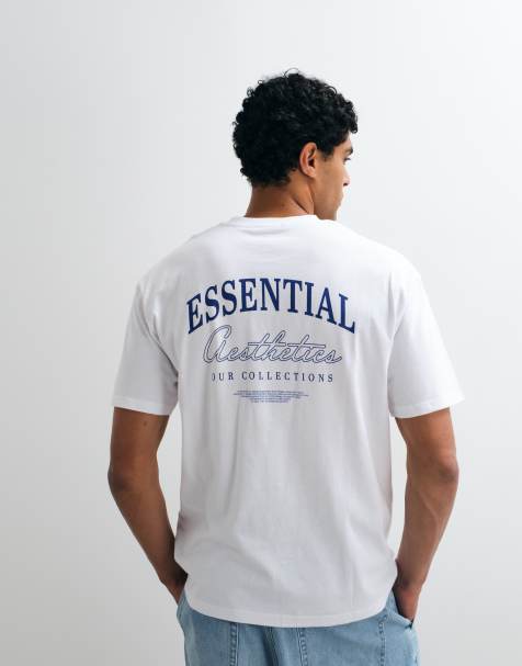 Jack & Jones essentials T-shirt met print op de rug in wit - view 1