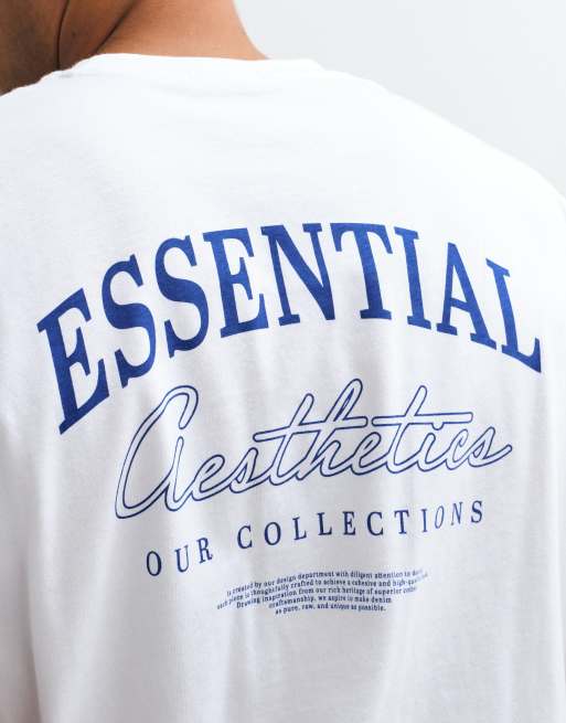 Jack & Jones Essentials T-Shirt mit Rückenprint in Weiß, 4 von 5