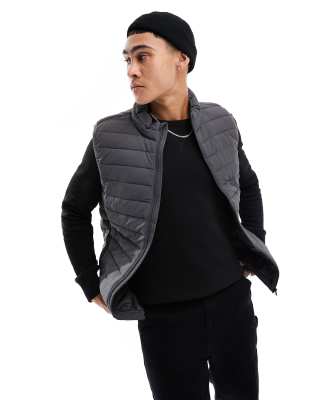 Jack & Jones Essentials Vest In Matte Dark Gray