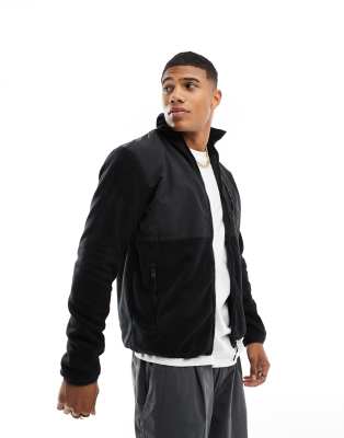 Jack & Jones Essentials zip fleece in black | ASOS