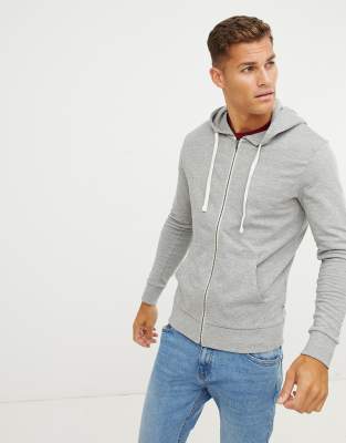 grey zip through hoodie