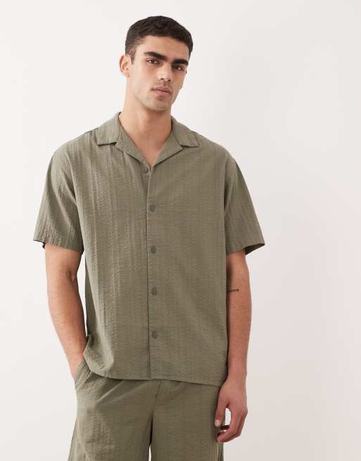 Jack & Jones – Fakturowana koszula w kolorze khaki, część zestawu, 2 z 3