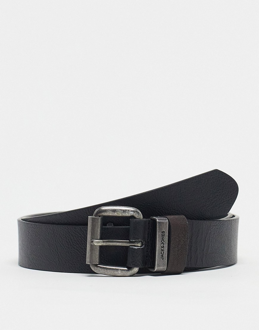 faux leather belt in black